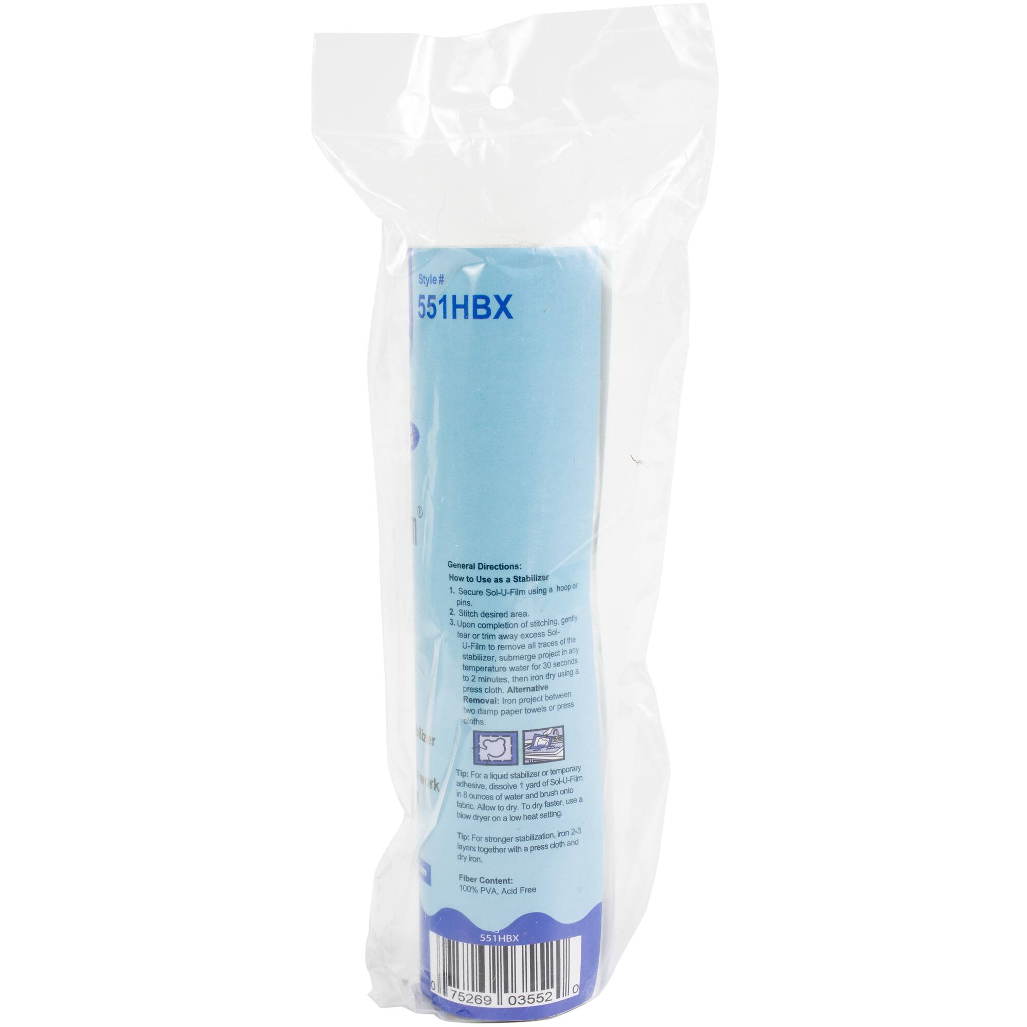 Pellon® Sol-U-Film™ Clear Wash Away Embroidery Stabilizer, 8'' x 9yd.